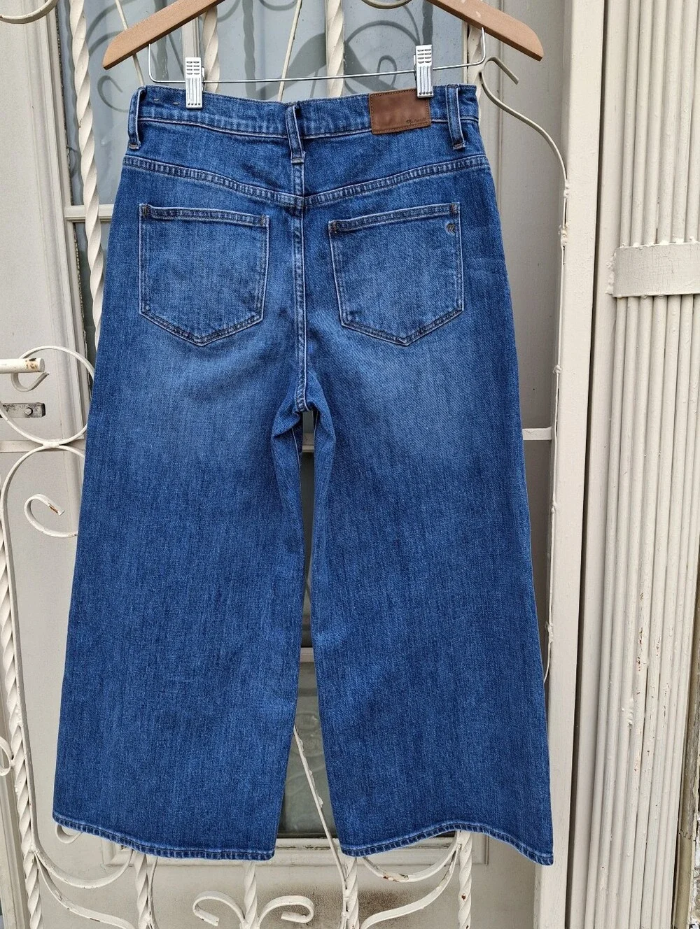 Madewell G7204 Bainbridge Wide-Leg Crop Blue Denim Jeans Women Size 27 - Picture 5 of 16